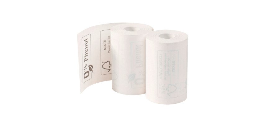 Papel térmico Exacompta sin PLÁSTICO SBPA 57 x Ø 40 mm x 18m 52g 40761E 1 capa