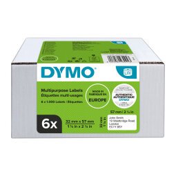 Confezione convenienza 6 rotoli di 1000 etichette LabelWriter Dymo multiuso 57x32 mm - Adesivo rimovibile