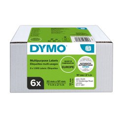 Confezione convenienza 6 rotoli di 1000 etichette LabelWriter Dymo multiuso 57x32 mm - Adesivo rimovibile