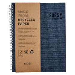 Agenda semainier Ecotiming Brepols année 2025- 17,1 x 22 cm bleu vintage