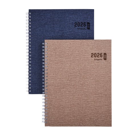 Agenda semainier Ecotiming Brepols année 2025- 17,1 x 22 cm bleu vintage