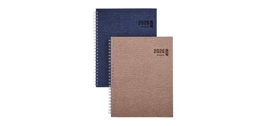 Agenda semainier Ecotiming Brepols année 2025- 17,1 x 22 cm bleu vintage