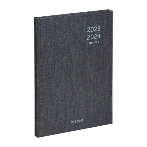 Agenda Brepols 16M CARNET SEMAINIER – année 2024 - 14,8 x 21 cm - noir