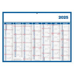 Calendrier semestriel mural année 2026 - 40 x 55 cm