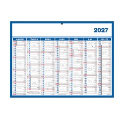 Calendrier semestriel mural année 2027 - 29 x 39,5 cm