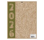 Calendrier annuel mural année 2026 - 12 mois - 21 x 26,5 cm