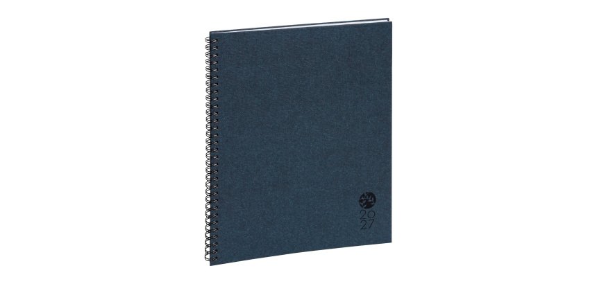 Agenda semainier de bureau Eurotime 27S Forever bleu - année 2027 - 21 x 27 cm
