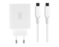 Cargador doble universal GAN USB-A/USB-C ICLICK de TnB carga rápida 65W + cable USB-C 2m