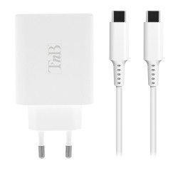Cargador doble universal GAN USB-A/USB-C ICLICK de TnB carga rápida 65W + cable USB-C 2m