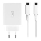 Cargador doble GAN 65W USB-A/USB-C ICLICK de TnB carga rápida + cable USB-C 2m