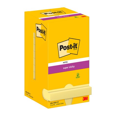 Notas adhesivas amarillas Super Sticky Post-it - bloc de 90 hojas