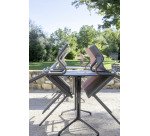 Fauteuil Horizon Lafuma - toile batyline - pied acier gris