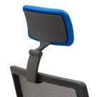 Chaise de bureau Bruneau Activ' Tissu - Dossier haut avec soutien lombaire - Avec têtière - Pieds noir