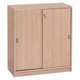 Armoire basse bois H 100 x L 90 cm portes coulissantes Essens
