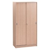 Armoire haute bois H 180 x L 90 cm portes coulissantes Essens