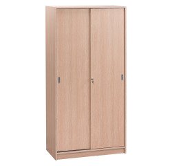 Armoire haute bois H 180 x L 90 cm portes coulissantes Essens