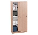Armoire haute bois H 180 x L 90 cm portes coulissantes Essens