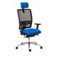 Chaise de bureau Bruneau Activ' tissu et maille - Mécanisme Synchrone avec translation - Avec Têtière - Pieds aluminium - Accoudoirs 3D