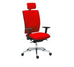 Silla de oficina Bruneau Activ' tejido - patas aluminio - Sincronizada con traslación - con cabecera - reposabrazos 3D