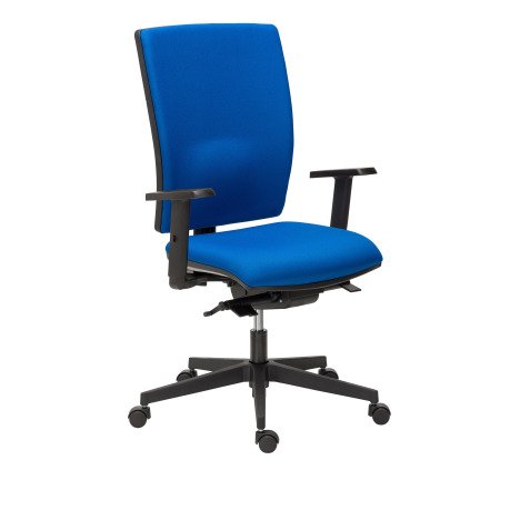 Chaise de bureau Bruneau Activ' tissu - dossier haut accoudoirs réglage profondeur d’assise soutien lombaire - mécanisme Synchrone + réglage profondeur d’assise - pieds noir