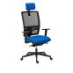 Chaise de bureau Bruneau Activ' tissu et maille - Mécanisme Synchrone avec translation - Avec Têtière - Pieds noirs - Accoudoirs 1D