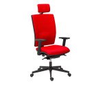 Chaise de bureau Bruneau Activ' Tissu - Dossier haut avec soutien lombaire - Avec têtière - Pieds noir