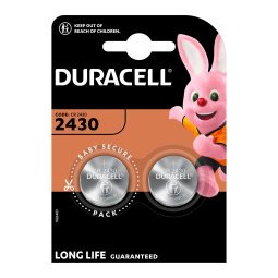Knoopcelbatterij lithium Duracell speciaal 2430 3 V, set van 2 (CR2430)