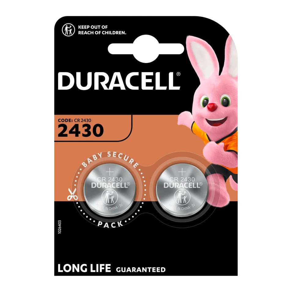 Pile bouton lithium Duracell spéciale 2430 3 V, lot de 2 (CR2430