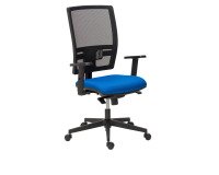 Chaise de bureau Bruneau Activ' - Tissu et maille - Dossier haut avec soutien lombaire - Pieds noirs