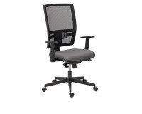 Chaise de bureau Bruneau Activ' - Tissu et maille - Dossier haut avec soutien lombaire - Pieds noirs