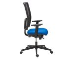 Chaise de bureau Bruneau Activ' - Tissu et maille - Dossier haut avec soutien lombaire - Pieds noirs