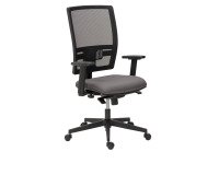 Chaise de bureau Bruneau Activ' - Tissu et maille - Dossier haut avec soutien lombaire - Pieds noirs