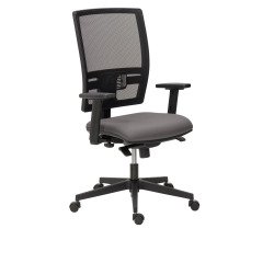 Chaise de bureau Bruneau Activ' - Tissu et maille - Dossier haut avec soutien lombaire - Pieds noirs