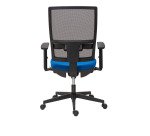 Chaise de bureau Bruneau Activ' - Tissu et maille - Dossier haut avec soutien lombaire - Pieds noirs