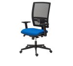 Chaise de bureau Bruneau Activ' - Tissu et maille - Dossier haut avec soutien lombaire - Pieds noirs