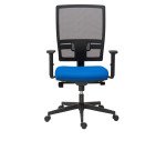 Chaise de bureau Bruneau Activ' - Tissu et maille - Dossier haut avec soutien lombaire - Pieds noirs