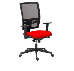 Chaise de bureau Bruneau Activ' - Tissu et maille - Dossier haut avec soutien lombaire - Pieds noirs
