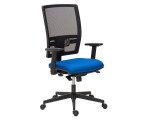 Chaise de bureau Bruneau Activ' - Tissu et maille - Dossier haut avec soutien lombaire - Pieds noirs