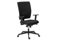 Chaise de bureau Bruneau Activ' tissu, soutien lombaire, pieds noirs
