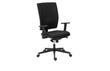 Chaise de bureau Bruneau Activ' tissu, soutien lombaire, pieds noirs