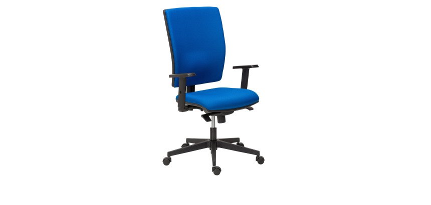 Chaise de bureau Bruneau Activ' tissu, soutien lombaire, pieds noirs