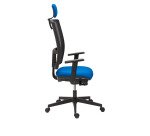 Chaise de bureau Bruneau Activ' Tissu et maille - Dossier haut avec soutien lombaire - Avec têtière - Pieds noir