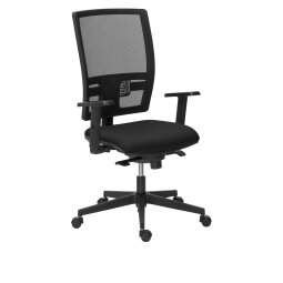 Chaise de bureau Bruneau Activ' - Tissu et maille - Dossier haut avec soutien lombaire - Pieds noirs