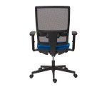 Chaise de bureau Bruneau Activ' - Tissu et maille - Dossier haut avec soutien lombaire - Pieds noirs