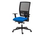 Chaise de bureau Bruneau Activ' - Tissu et maille - Dossier haut avec soutien lombaire - Pieds noirs