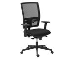 Chaise de bureau Bruneau Activ' - Tissu et maille - Dossier haut avec soutien lombaire - Pieds noirs