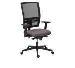 Chaise de bureau Bruneau Activ' - Tissu et maille - Dossier haut avec soutien lombaire - Pieds noirs