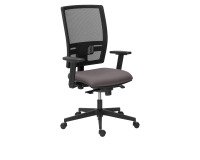Chaise de bureau Bruneau Activ' - Tissu et maille - Dossier haut avec soutien lombaire - Pieds noirs