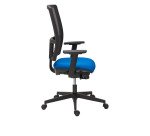 Chaise de bureau Bruneau Activ' - Tissu et maille - Dossier haut avec soutien lombaire - Pieds noirs