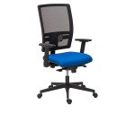 Chaise de bureau Bruneau Activ' - Tissu et maille - Dossier haut avec soutien lombaire - Pieds noirs